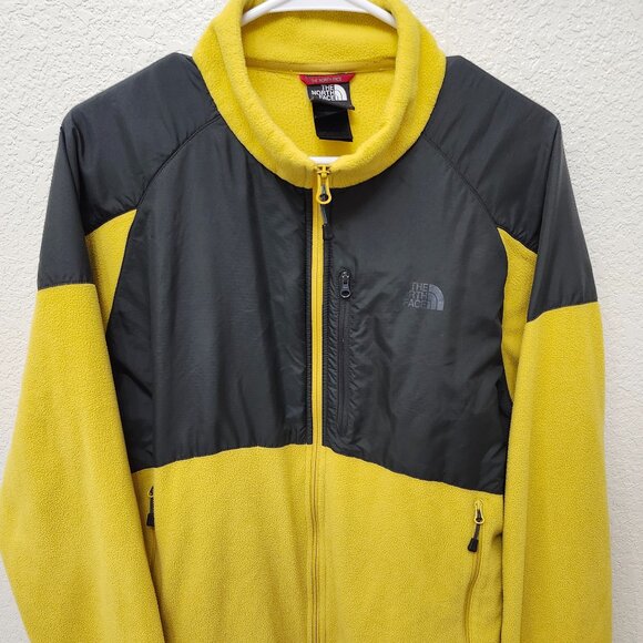 Vintage The North Face Jacket Denali Yellow 90s Fleece Men's XL - Picture 1 of 4